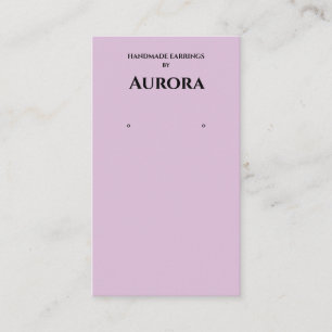 Simple Minimalist Lavender Earring Display Business Card