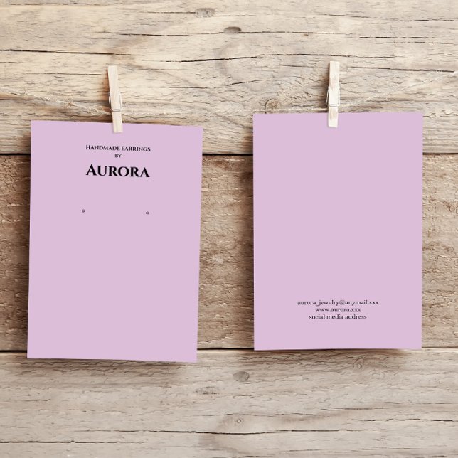 Simple Minimalist Lavender Earring Display Business Card (Creator Uploaded)