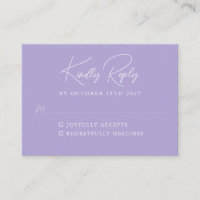 Simple Minimalist Lavender Script Custom RSVP
