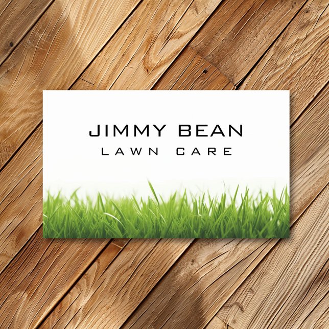 Simple Minimalist Lawn Care Grass Cutting Service Business Card (Creator Uploaded)
