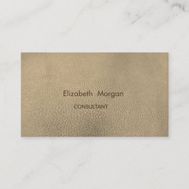 Simple Minimalist  Leather Look Business Card (Front)