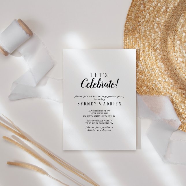 Simple Minimalist Let's Celebrate Party Invitation (Creator Uploaded)
