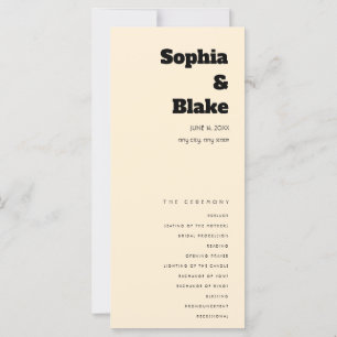 Simple Minimalist Light Orange Wedding Program