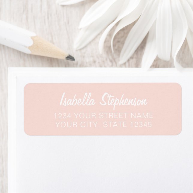 Simple Minimalist Light Pink White Return Address (Insitu)