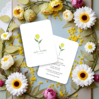 Simple Minimalist Lime Green Tulip Wedding Invitation