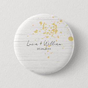 simple minimalist lines couple name personalised 6 cm round badge