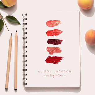 Simple minimalist lipstick colours swathes spiral notebook
