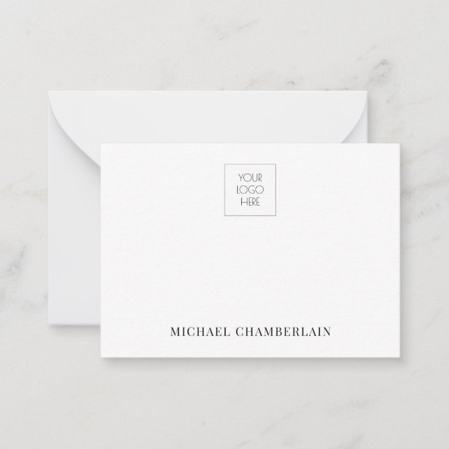 Simple Minimalist Logo And Name  Card (Front)