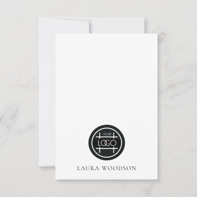 Simple Minimalist Logo Name  Card (Front)