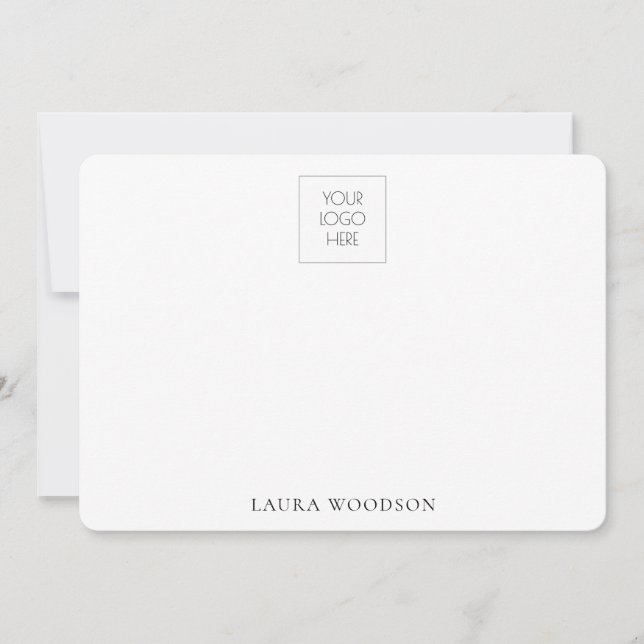 Simple Minimalist Logo Name  Card (Front)