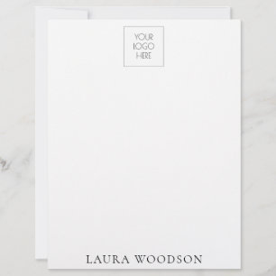 Simple Minimalist Logo Name  Custom Letterhead