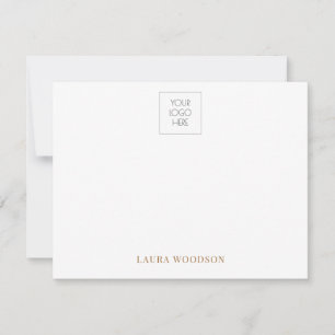 Simple Minimalist Logo Name Gold Type Card