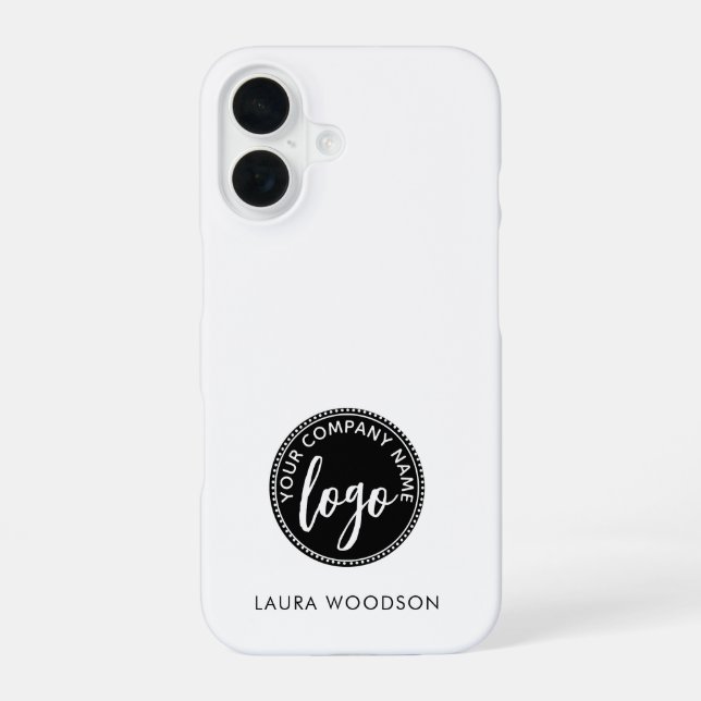Simple Minimalist Logo Name  iPhone 16 Case (Back)