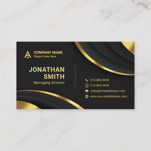 Simple Minimalist, luxury, Premium, black, gold Business Card