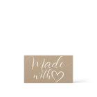 Simple Minimalist Made Love Heart Kraft Paper 