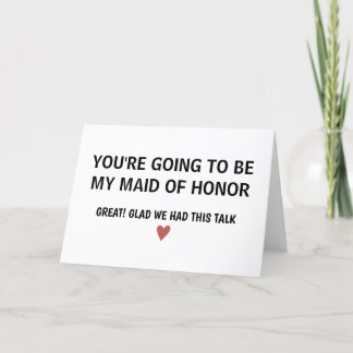 Simple Minimalist  Maid of Honour  Thank You Card
