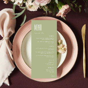 Simple Minimalist Mint Green Modern Wedding Menu