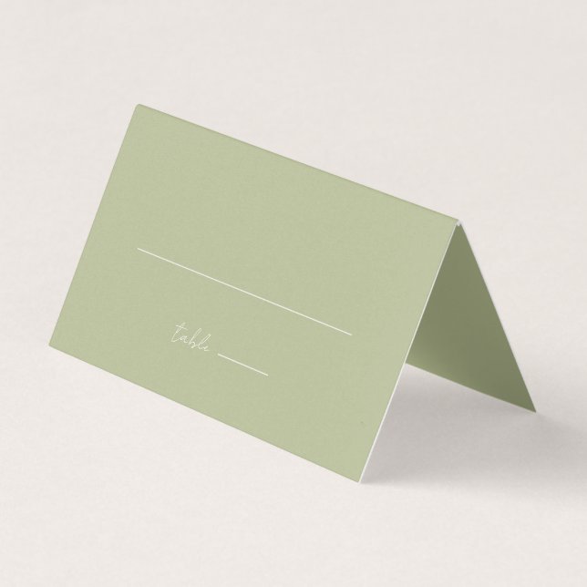 Simple Minimalist Mint Green Wedding Place Card (Front)