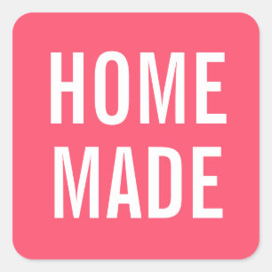 Simple minimalist modern bold homemade square sticker