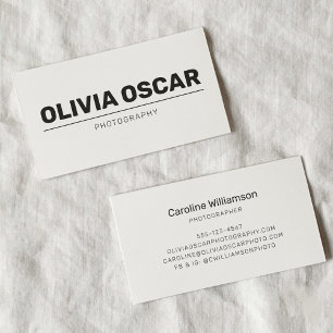 Simple Minimalist Modern Bold Text Black and White Business Card