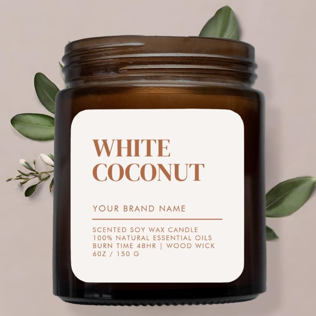 Simple minimalist modern candle food product label (Creator Uploaded)