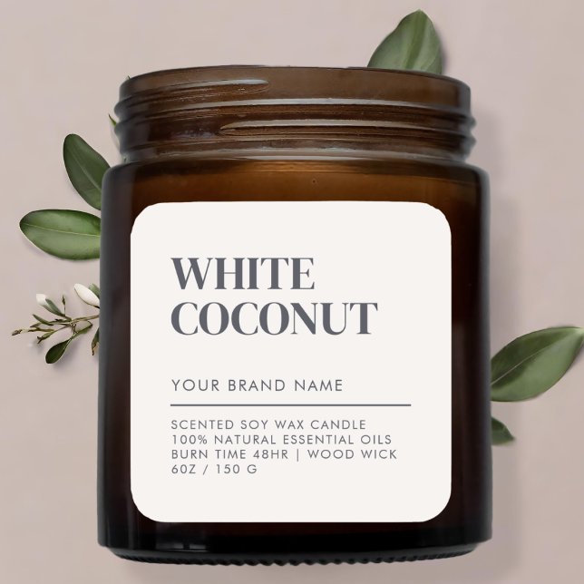 Simple minimalist modern candle food product label (Creator Uploaded)