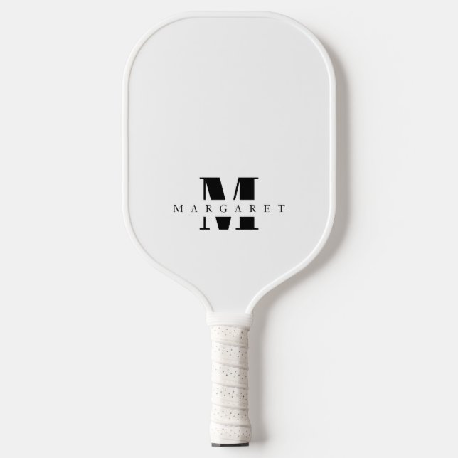 Simple Minimalist Modern Chic Monogram Name Pickleball Paddle (Front)