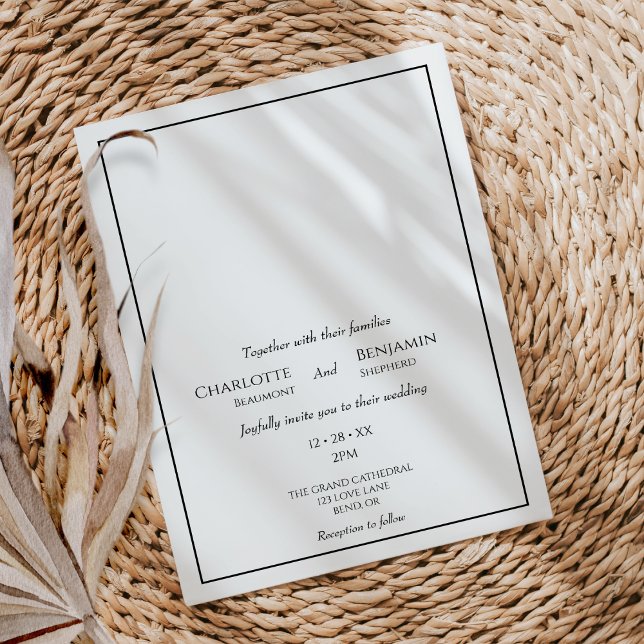 Simple Minimalist Modern Classic Wedding Invitation (Creator Uploaded)