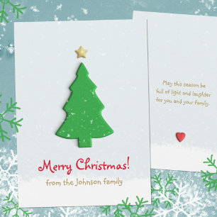 Simple Minimalist Modern Classical Christmas Tree Holiday Card