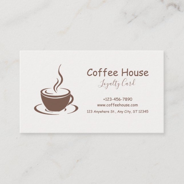 Simple Minimalist Modern Coffee Shop Loyalty Card (Front)
