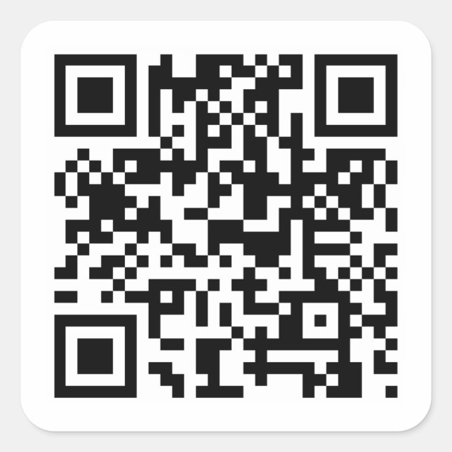 Simple Minimalist Modern Customise QR Code Square Sticker (Front)