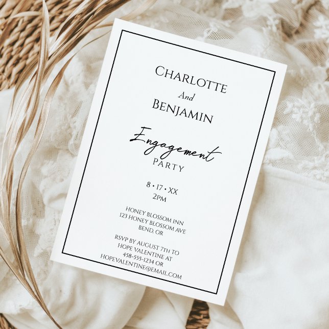 Simple Minimalist Modern Engagement Party Invitation (Creator Uploaded)