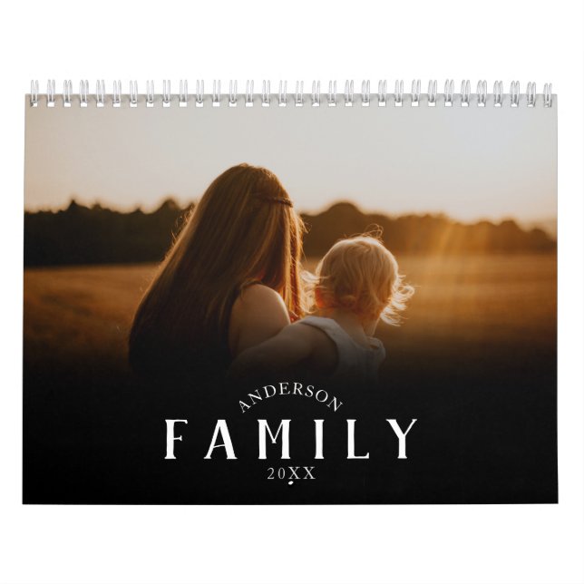 Simple Minimalist Modern Family Photo Calendar (Cover)