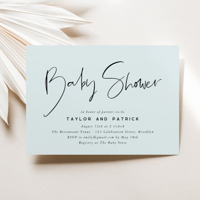 Simple Minimalist Modern Handwritten Baby Shower I Invitation (Creator Uploaded)