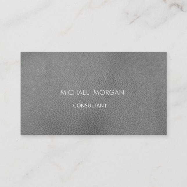 Simple Minimalist  Modern Leather Look Business Card (Front)