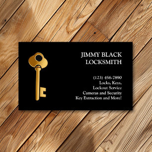 Simple Minimalist Modern Locksmith  Business Card