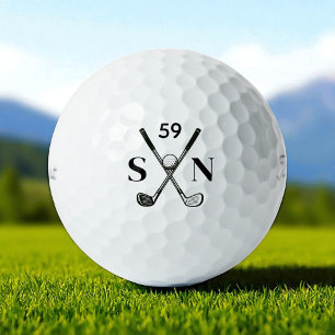 Simple Minimalist Modern Monogram Golf Balls