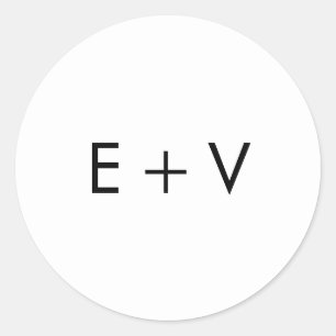 Simple Minimalist Modern Monogram Wedding Classic Round Sticker