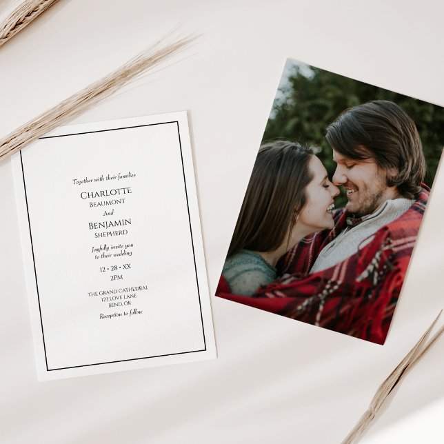 Simple Minimalist Modern Photo Wedding Invitation (Creator Uploaded)