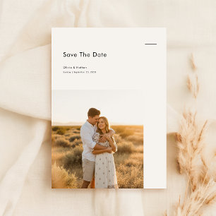Simple Minimalist Modern Photo Wedding Save The Date