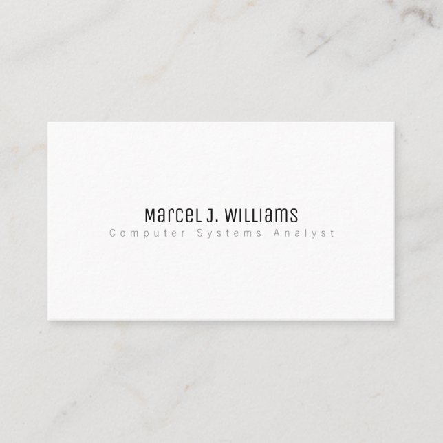 simple minimalist modern professional plain white business card (Front)