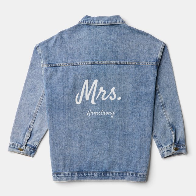 Simple Minimalist Modern Script Typography Denim Jacket (Back)