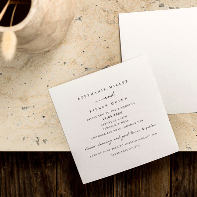 Simple Minimalist Modern Square Wedding Invitation (Creator Uploaded)