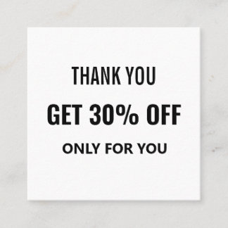 Simple Minimalist Modern Trendy Black & White Discount Card