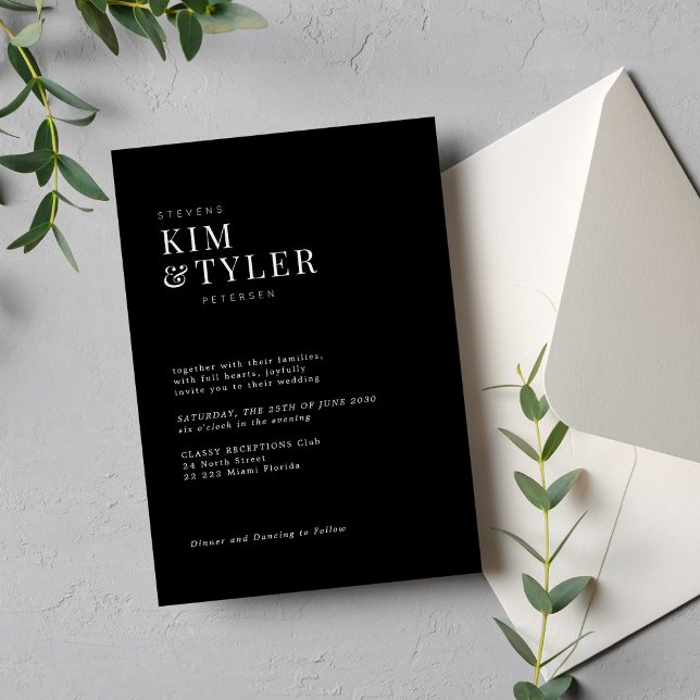 Simple minimalist modern typography wedding invitation (Creator Uploaded)