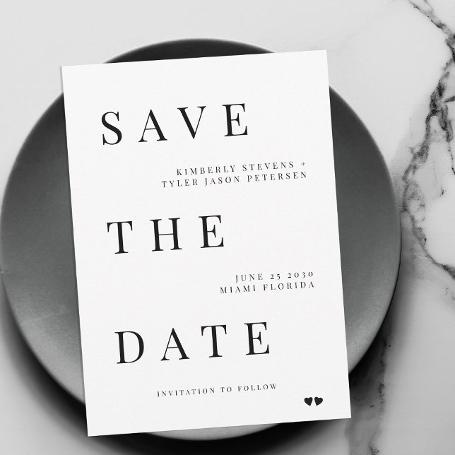 Simple minimalist modern typography wedding save the date (Creator Uploaded)