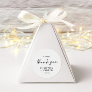 Simple Minimalist & Modern   Wedding  Classic Round Sticker