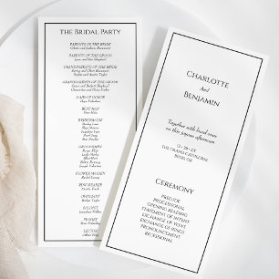 Simple Minimalist Modern Wedding Flat Program Programme