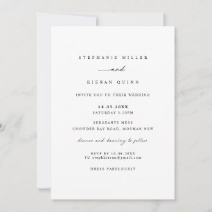 Simple Minimalist Modern Wedding Invitation