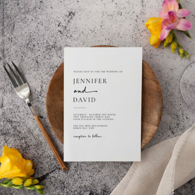 Simple Minimalist Modern Wedding Invitation (Creator Uploaded)